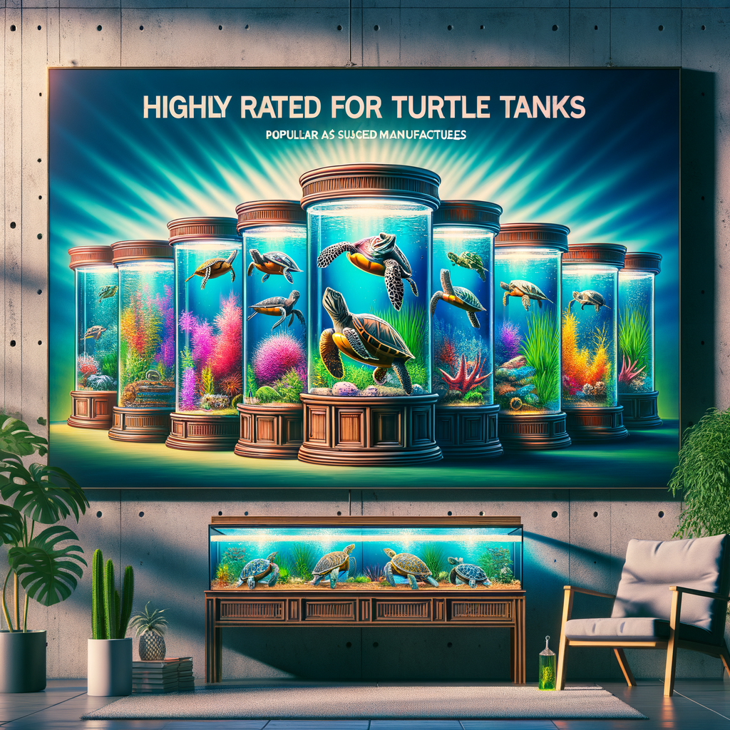 Assortment of the best turtle tanks from top turtle tank manufacturers, showcasing high-quality aquariums for turtles with ideal habitat setups, as recommended in our buying guide for turtle tanks.