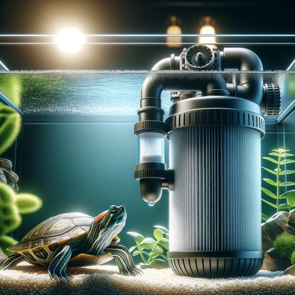 Aqueon QuietFlow Filter efficiently installed in a turtle tank, showcasing its key features and positive review as one of the best filters for turtles.