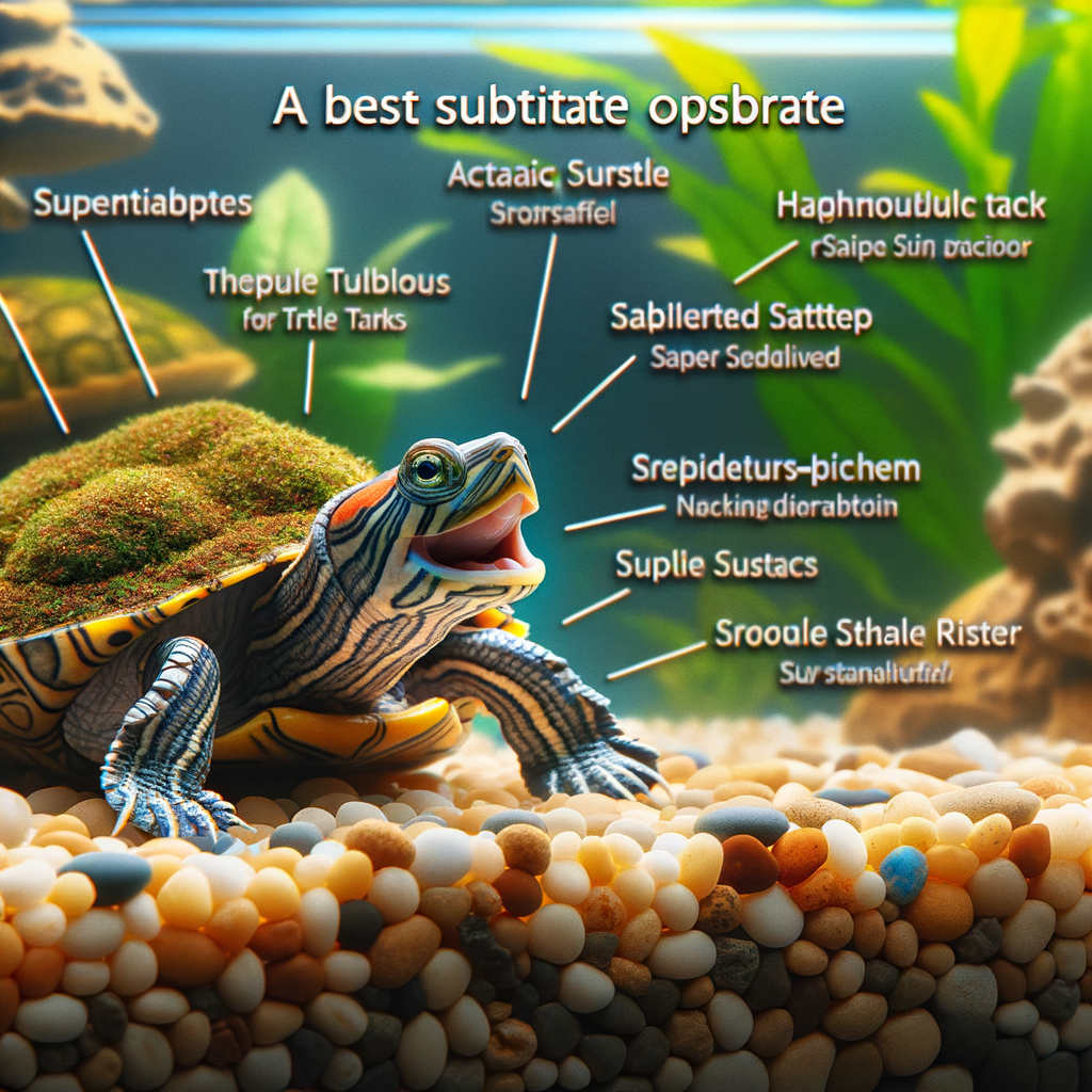Aquatic turtle exploring its habitat on top-rated turtle tank substrates, illustrating the importance of choosing the perfect substrate for a turtle aquarium.