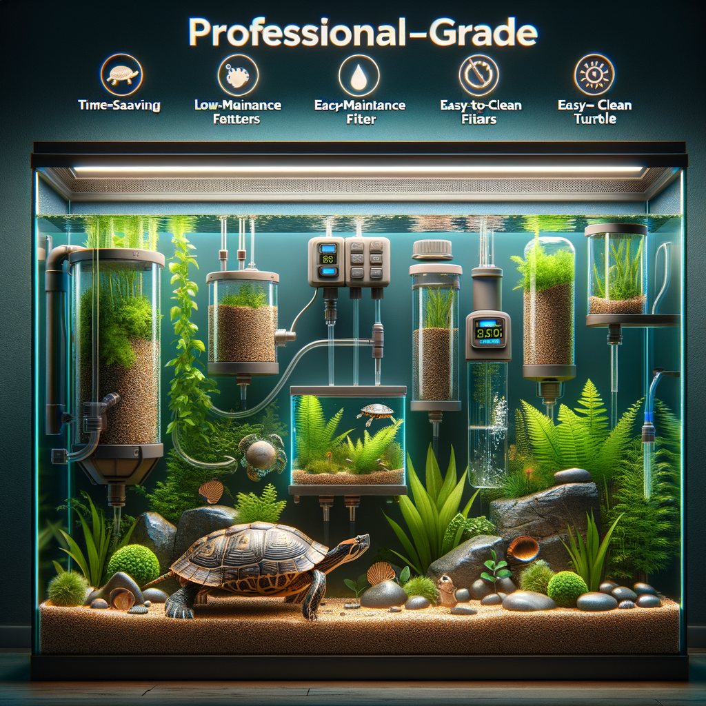 Efficient turtle tank setup illustrating simple and low-maintenance turtle habitat ideas for busy pet owners, promoting easy turtle care and time-saving maintenance solutions.
