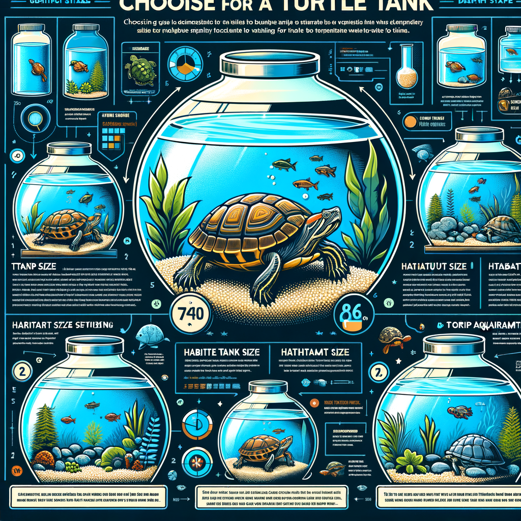 Infographic illustrating the process of choosing ideal turtle tank dimensions, highlighting various turtle tank sizes, proper habitat size, and optimal aquarium setups for turtles to emphasize the importance of correct turtle tank requirements for a healthy environment.